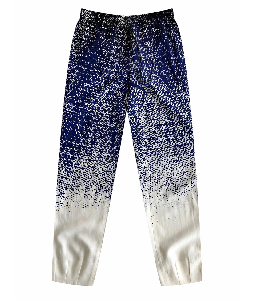 DIANE VON FURSTENBERG Синие шелковые прямые брюки, фото 1