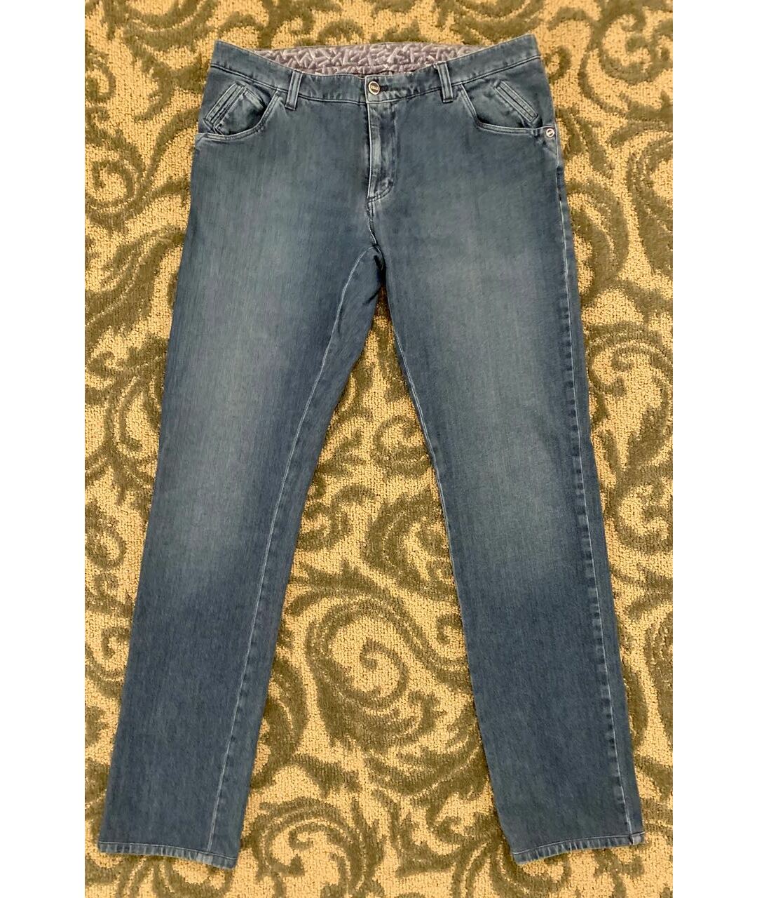 ZILLI Синие прямые джинсы, фото 9
