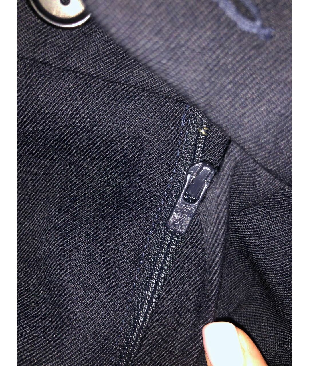 CHLOE Темно-синие шерстяные прямые брюки, фото 5
