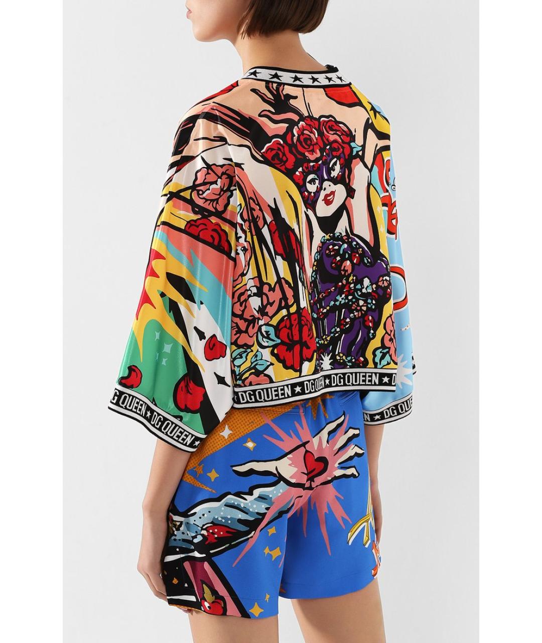 DOLCE&GABBANA Мульти полиэстеровая футболка, фото 2