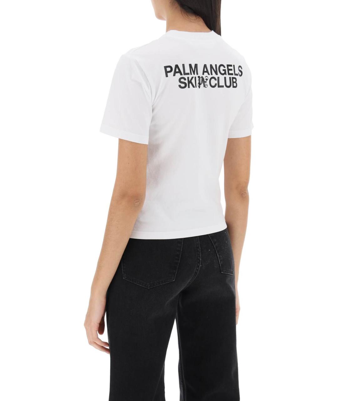 PALM ANGELS Белая хлопковая футболка, фото 4