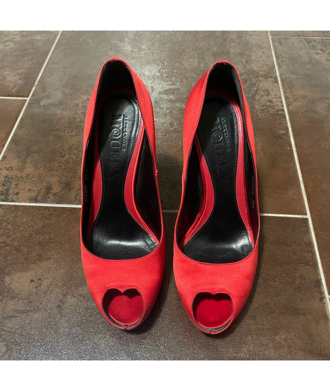 ALEXANDER MCQUEEN Красные текстильные туфли, фото 2