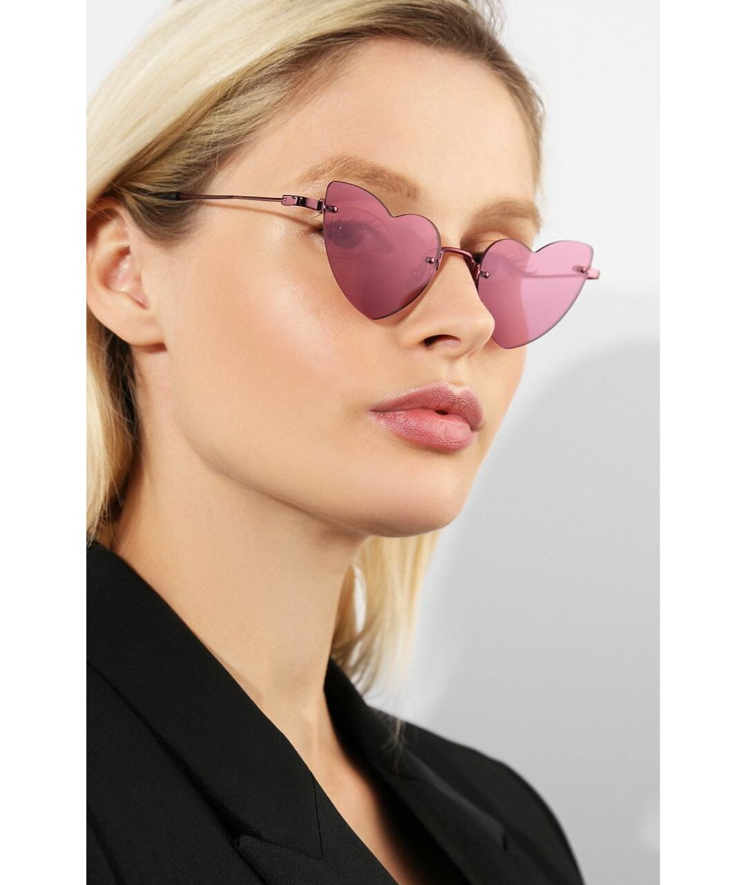 SAINT LAURENT Розовые металлические солнцезащитные очки, фото 7