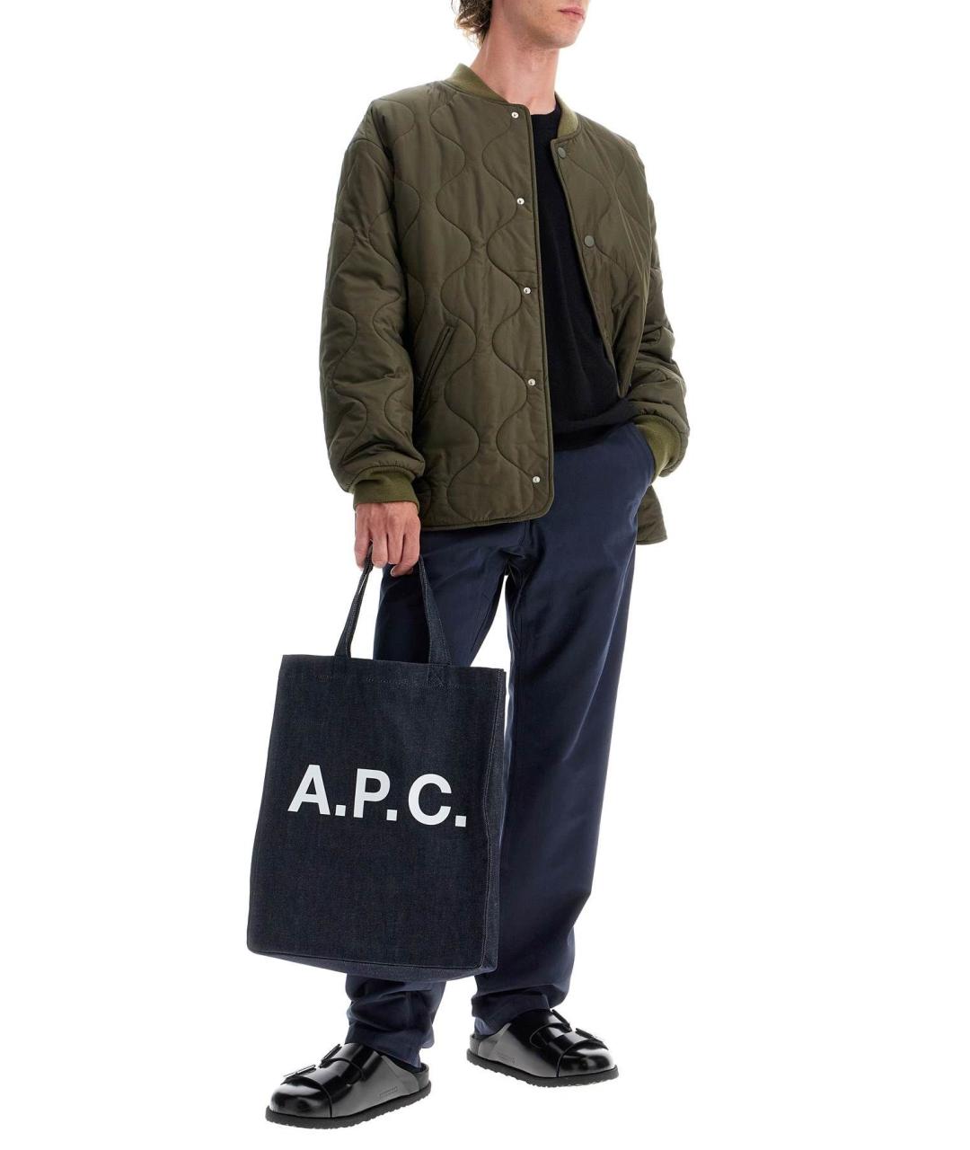 A.P.C. Синие хлопковые повседневные брюки, фото 3