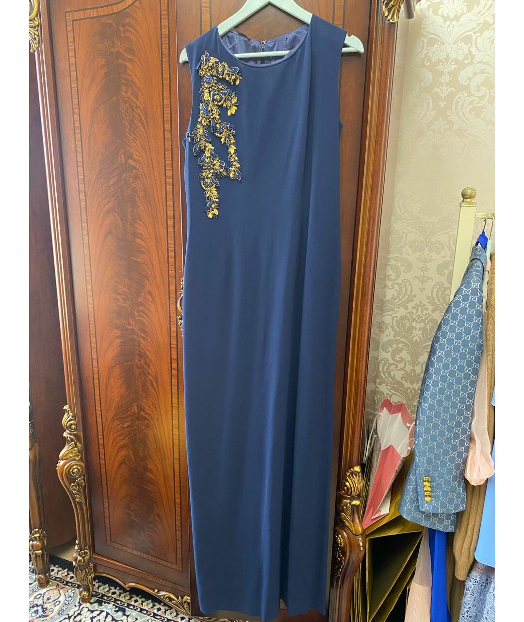 ALBERTA FERRETTI Темно-синее вечернее платье, фото 6