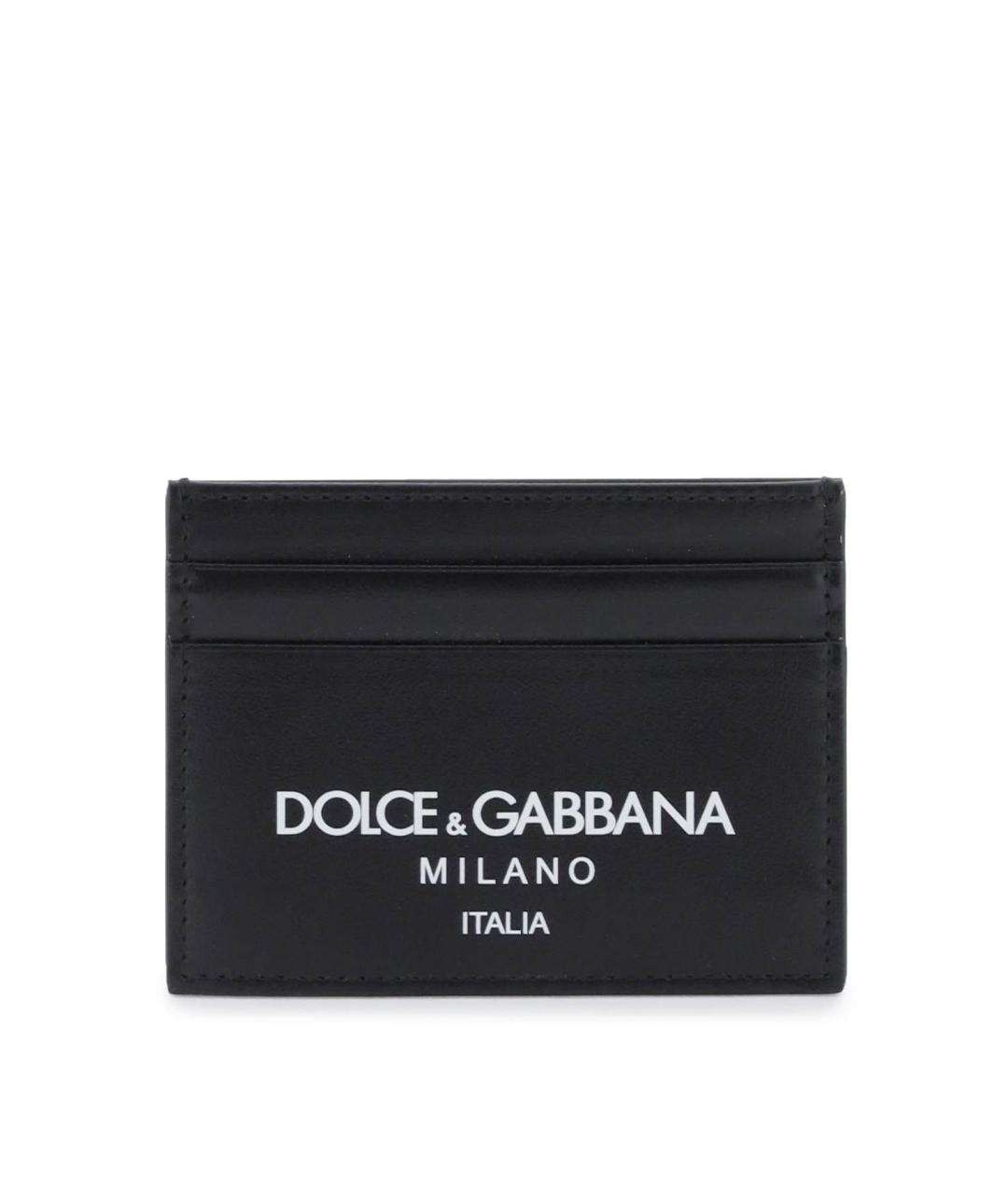 DOLCE&GABBANA Черный кожаный кардхолдер, фото 1