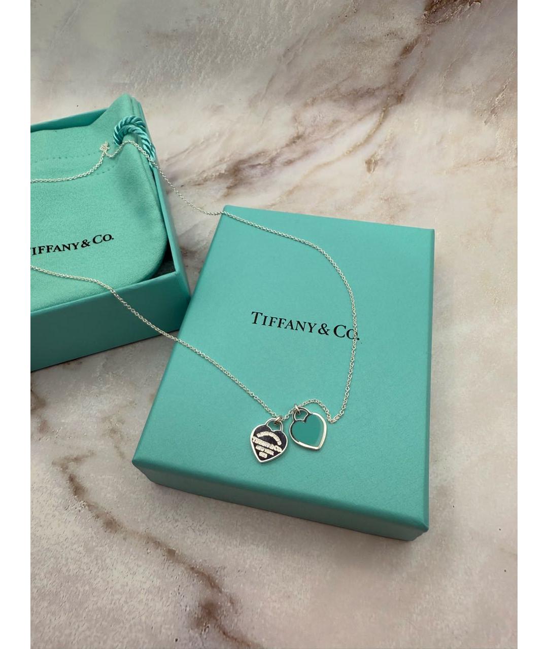 TIFFANY&CO Бирюзовая серебряная подвеска, фото 3