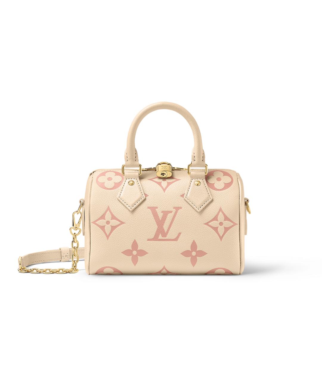 LOUIS VUITTON Бежевая кожаная сумка с короткими ручками, фото 1