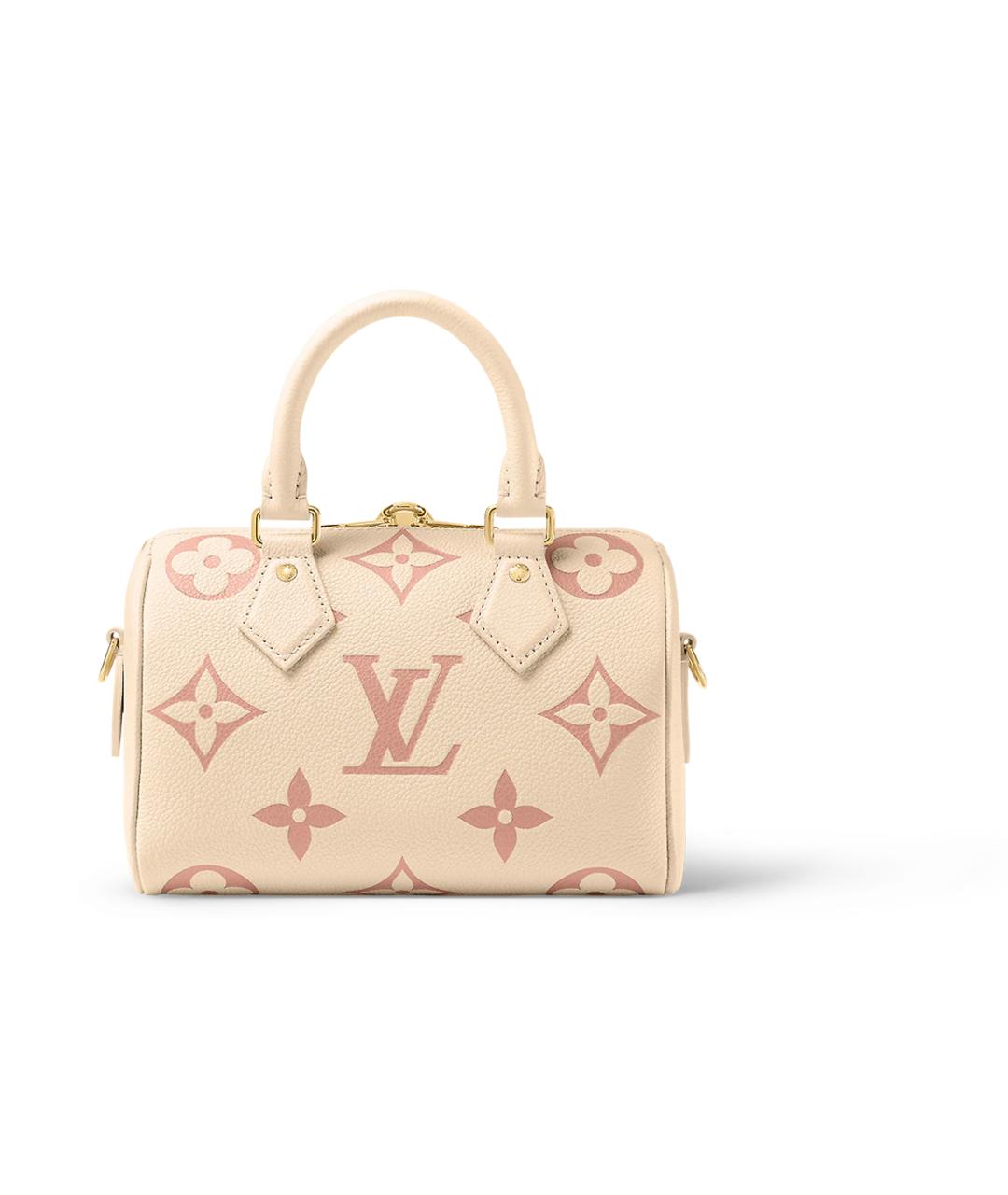 LOUIS VUITTON Бежевая кожаная сумка с короткими ручками, фото 2