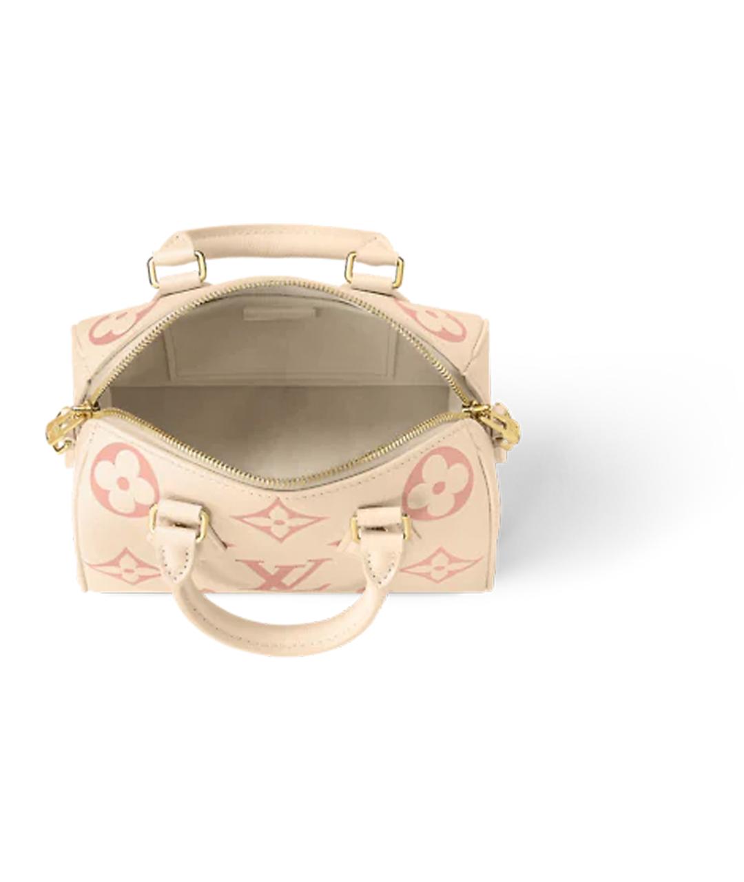 LOUIS VUITTON Бежевая кожаная сумка с короткими ручками, фото 4