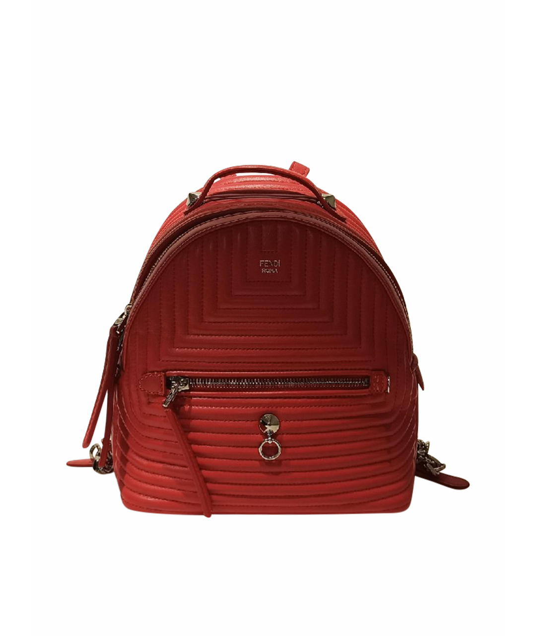 FENDI Красный кожаный рюкзак, фото 1