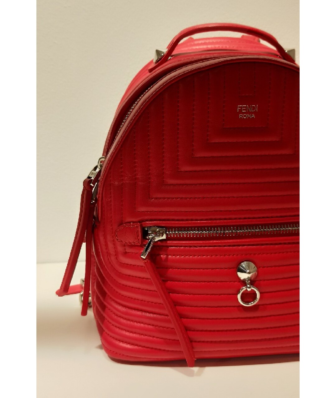 FENDI Красный кожаный рюкзак, фото 4