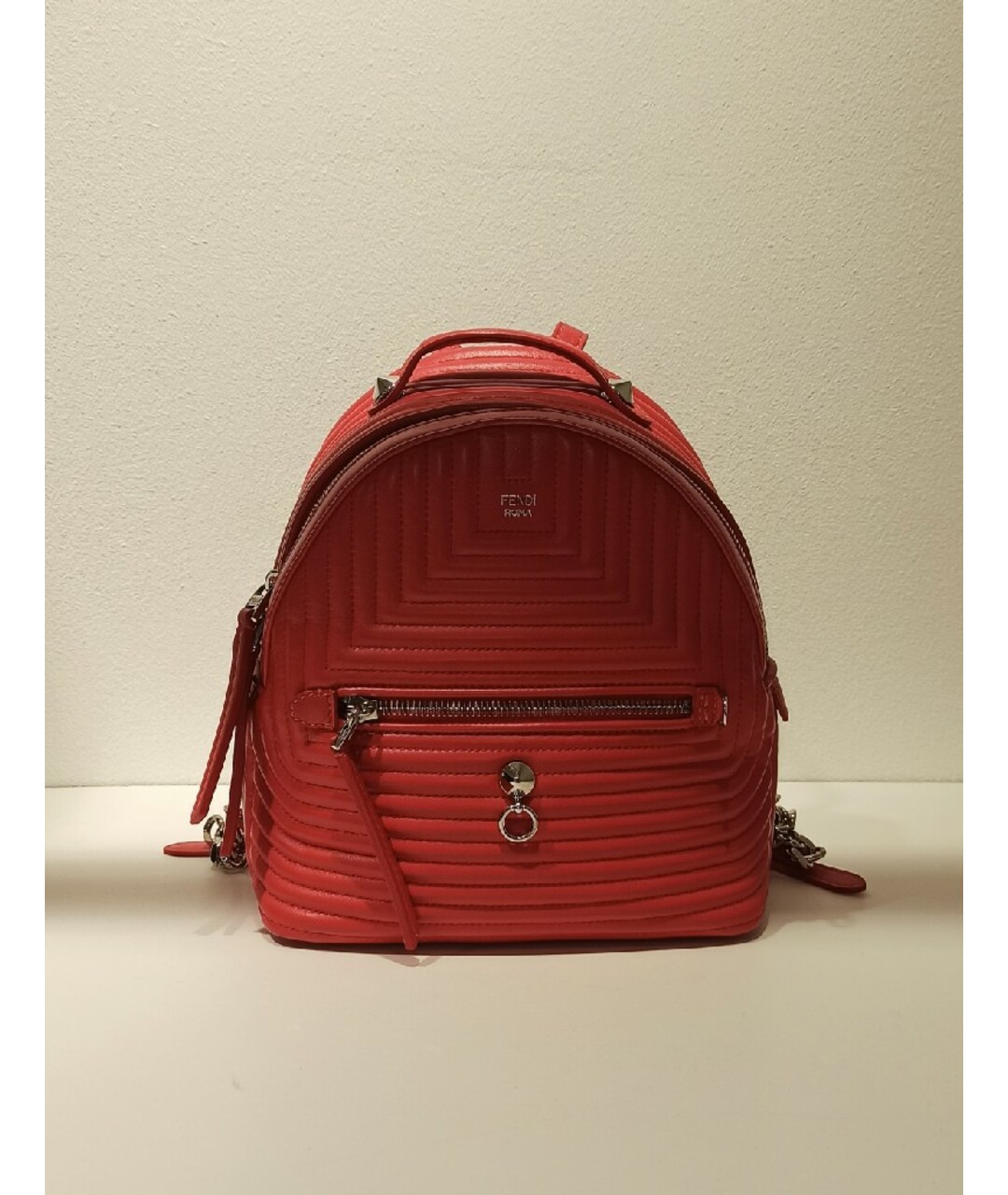 FENDI Красный кожаный рюкзак, фото 5