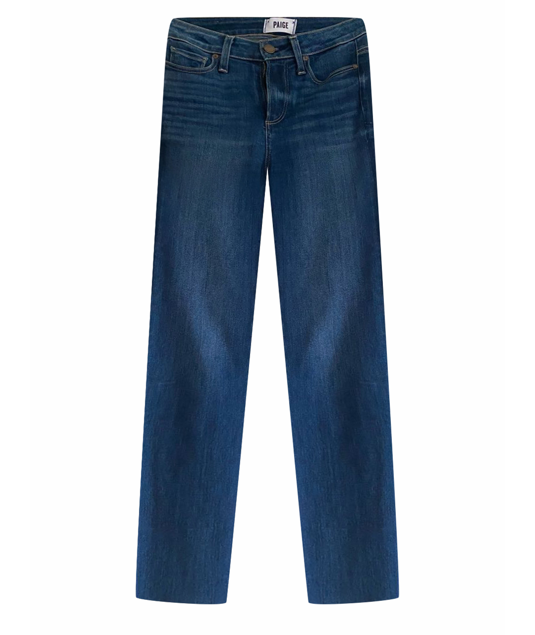 PAIGE Темно-синие хлопковые джинсы клеш, фото 1