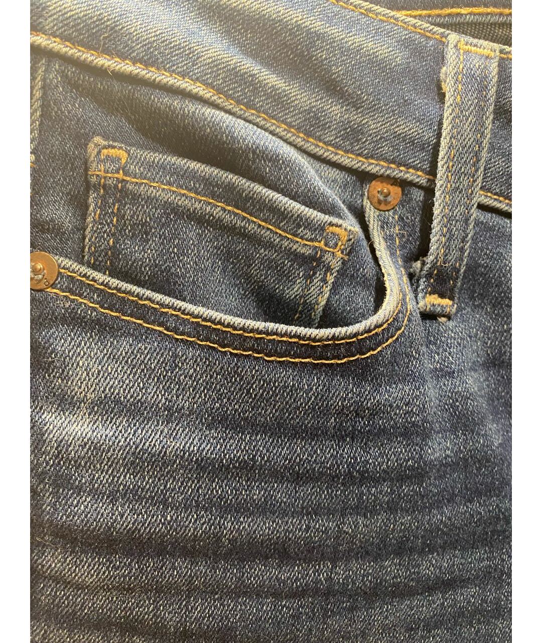 PAIGE Темно-синие хлопковые джинсы клеш, фото 4