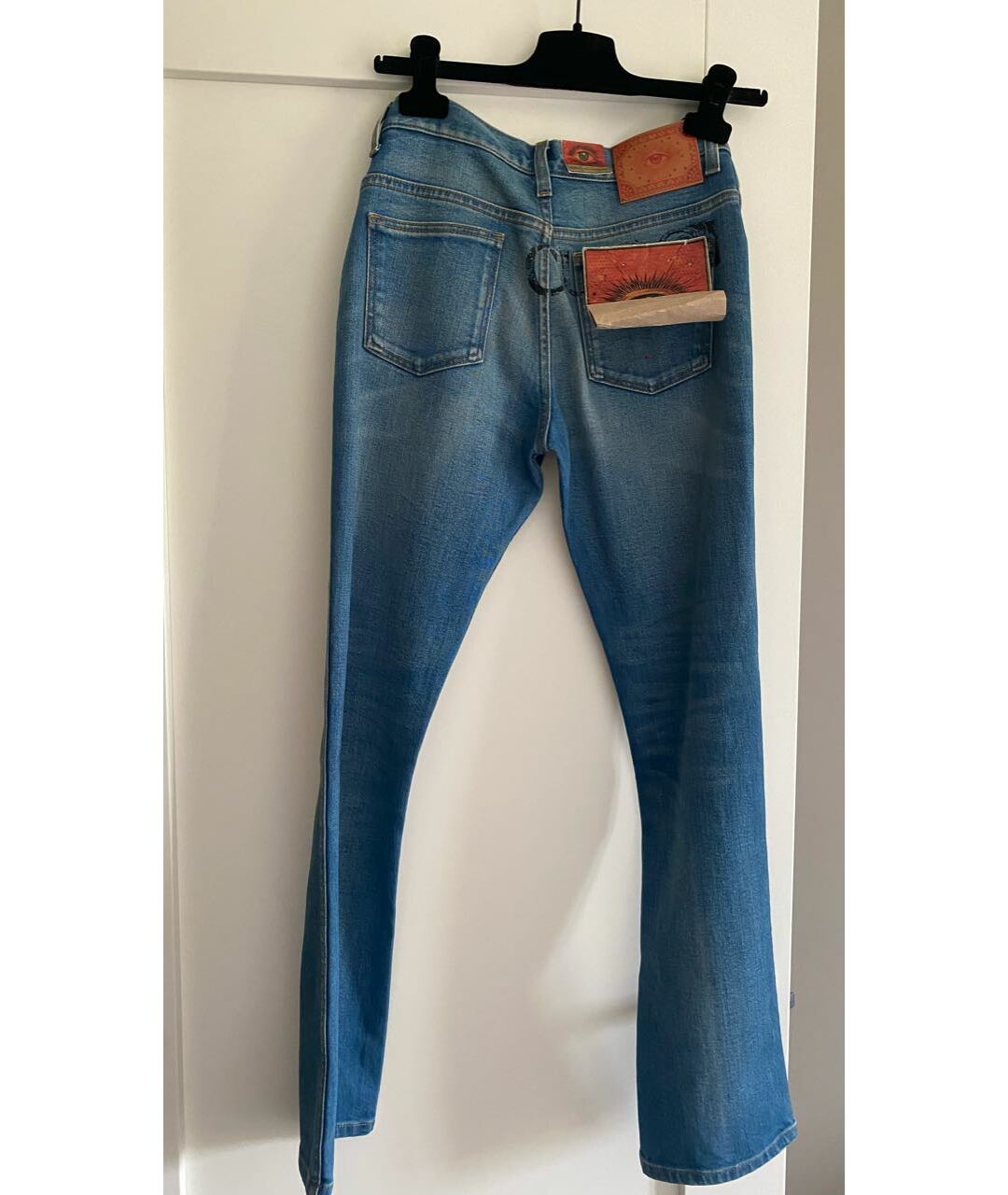GUCCI Голубые хлопковые прямые джинсы, фото 2