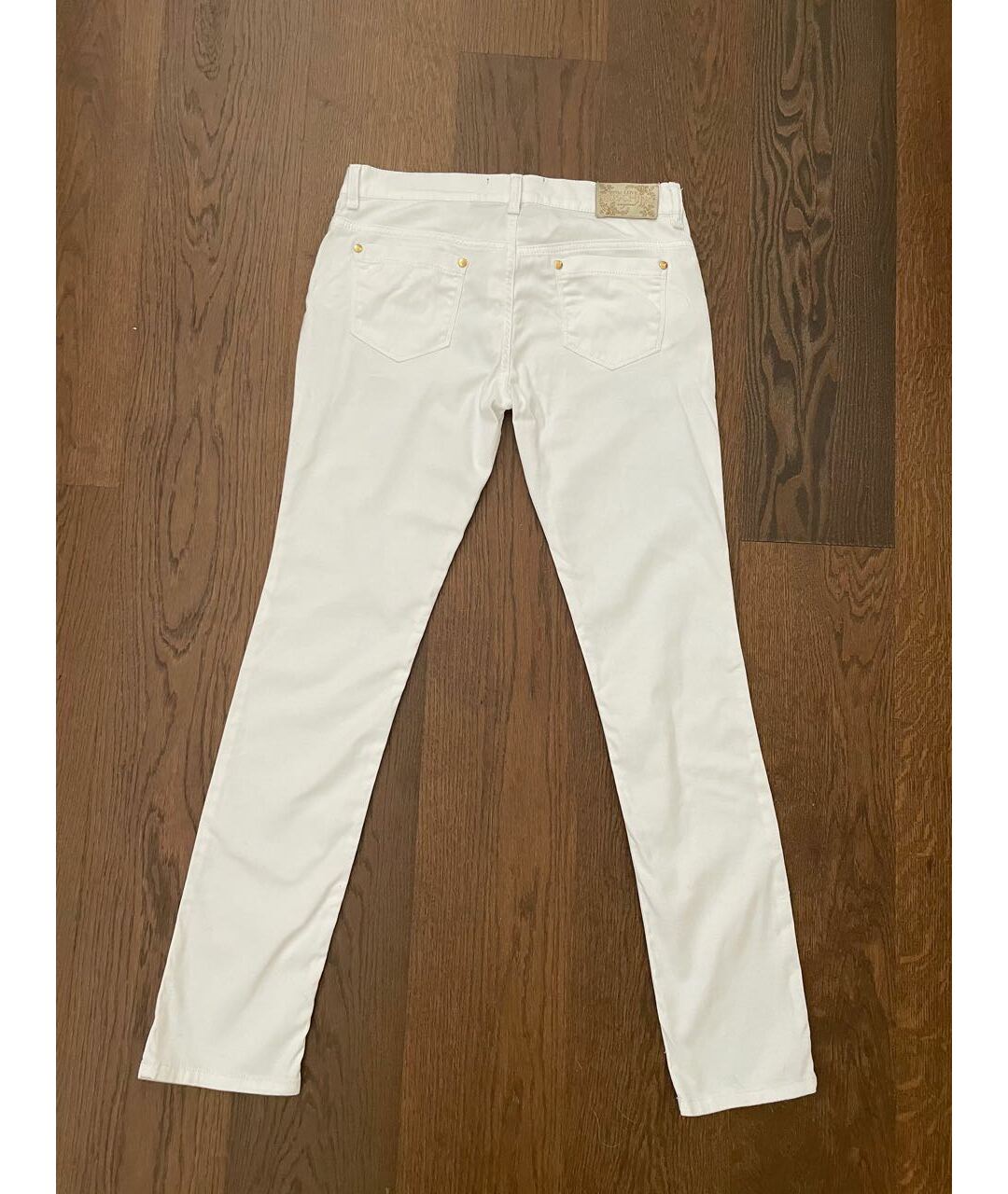 LOVE MOSCHINO Белые хлопковые прямые брюки, фото 5