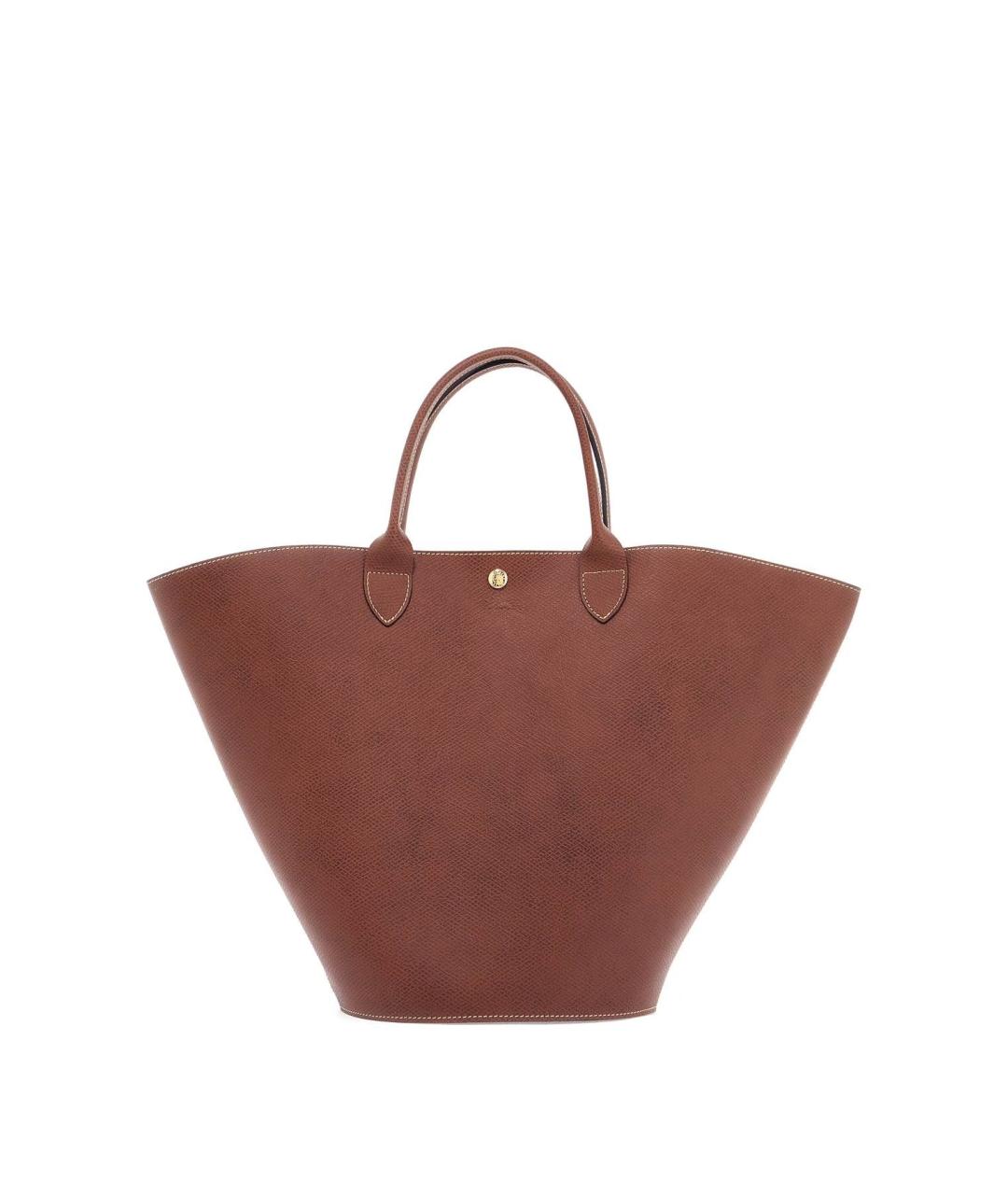 LONGCHAMP Коричневая кожаная сумка тоут, фото 1