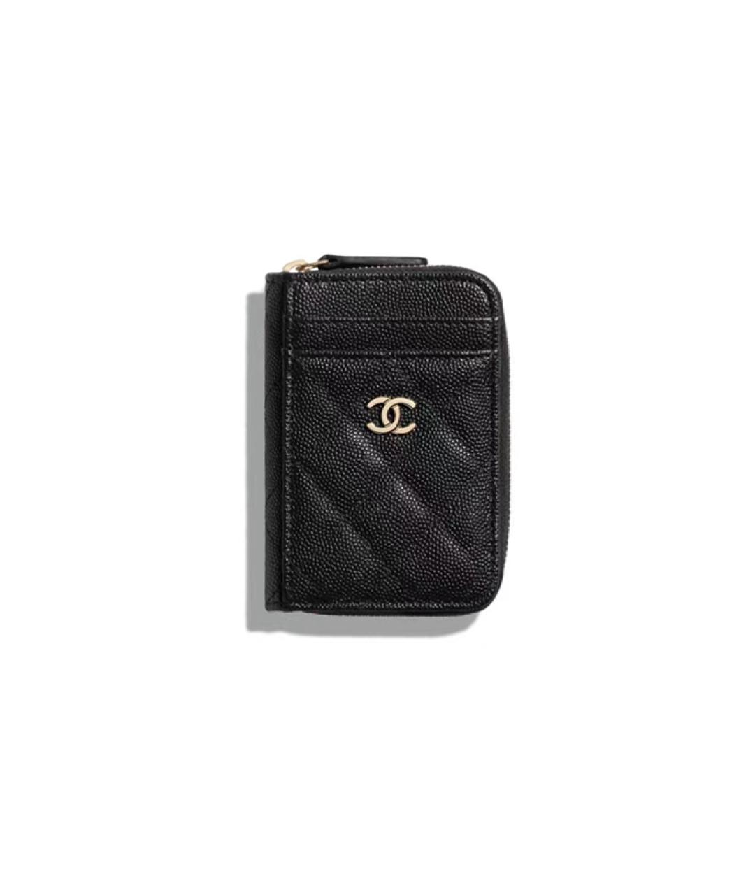 CHANEL Черный кожаный кошелек, фото 1