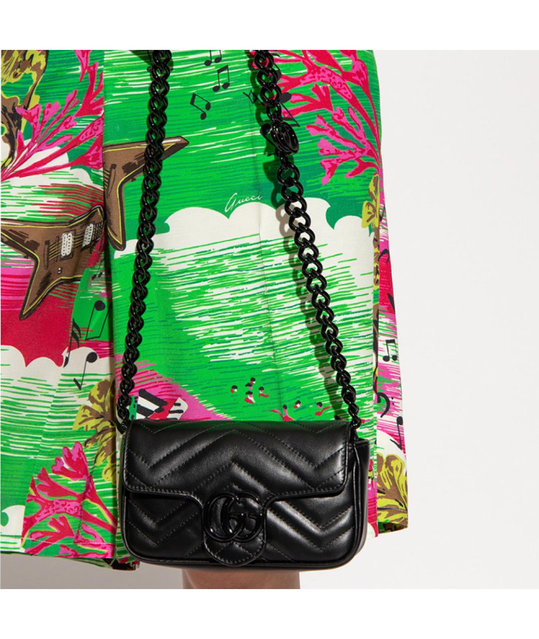 GUCCI Черная кожаная сумка через плечо, фото 6