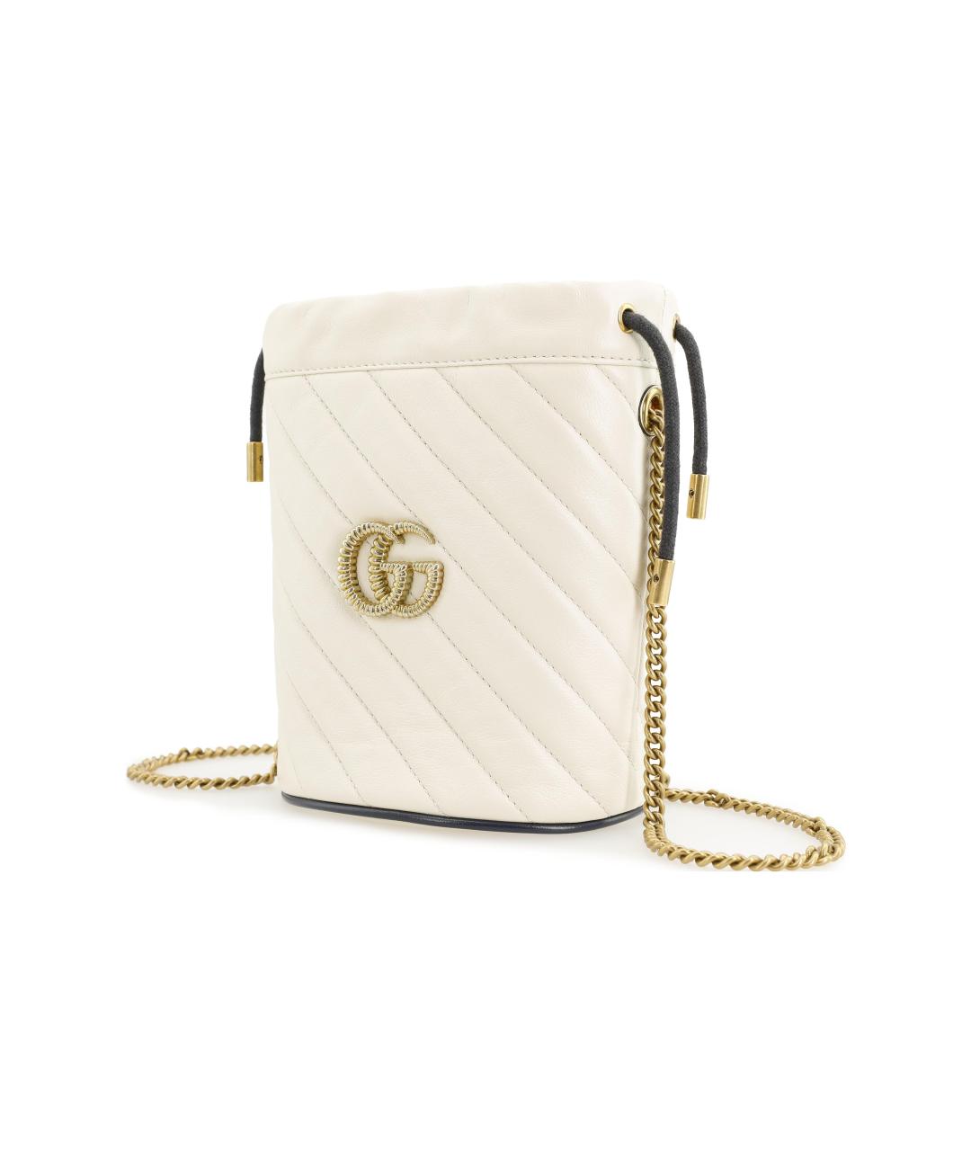 GUCCI Белая кожаная сумка через плечо, фото 2