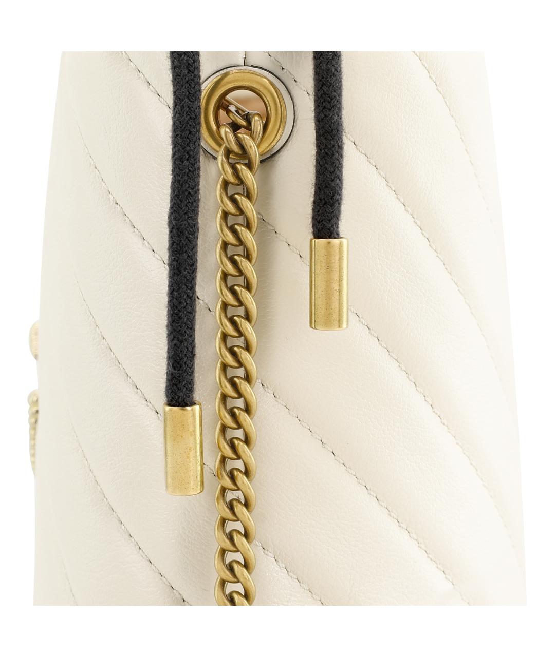 GUCCI Белая кожаная сумка через плечо, фото 7