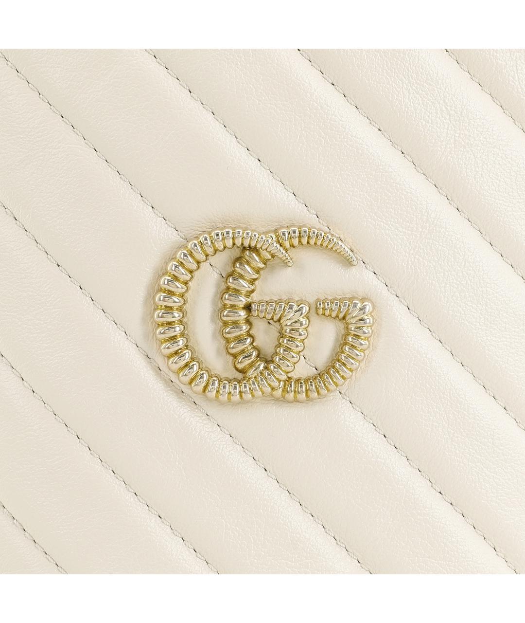 GUCCI Белая кожаная сумка через плечо, фото 6