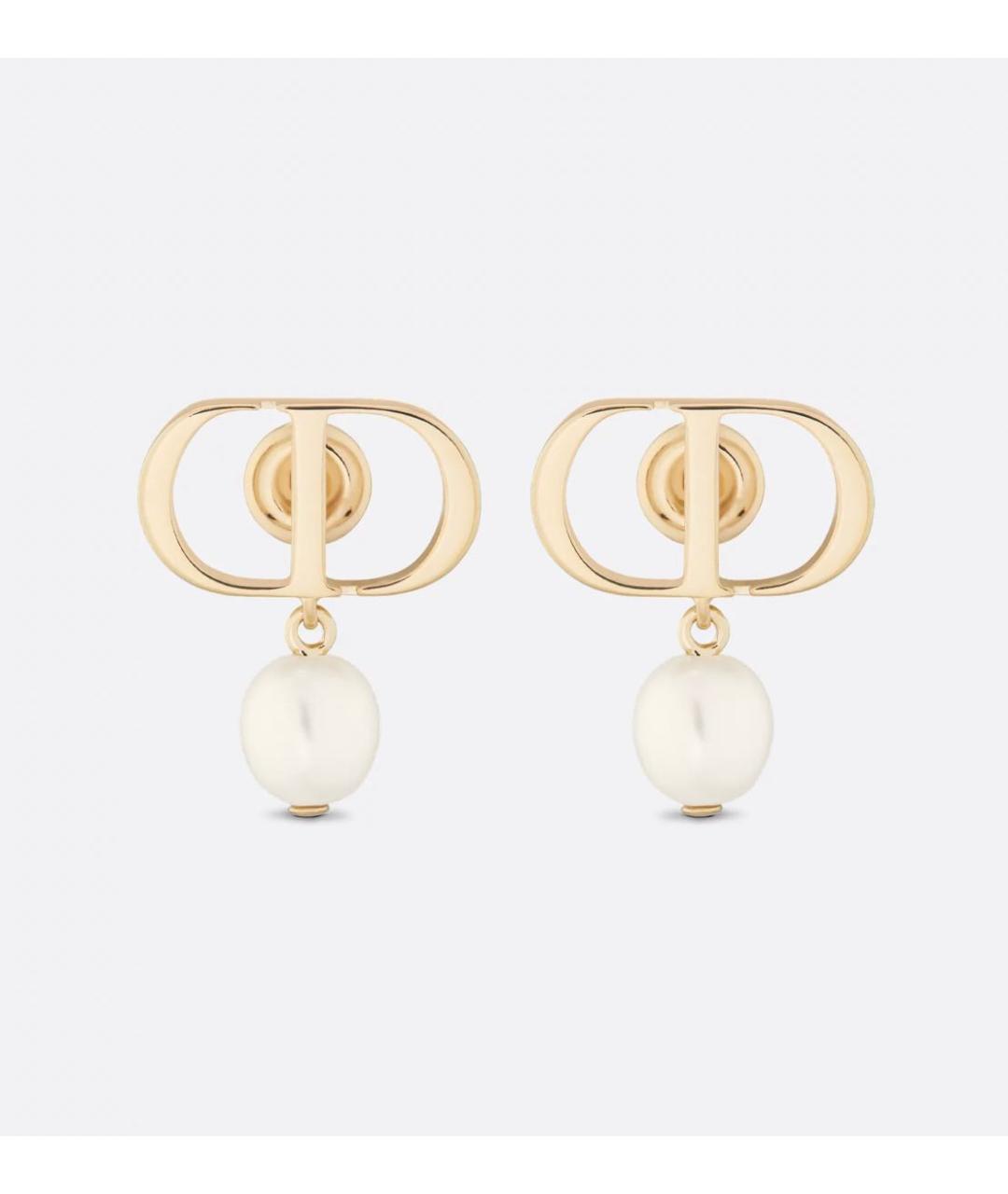 CHRISTIAN DIOR Золотые металлические серьги, фото 7