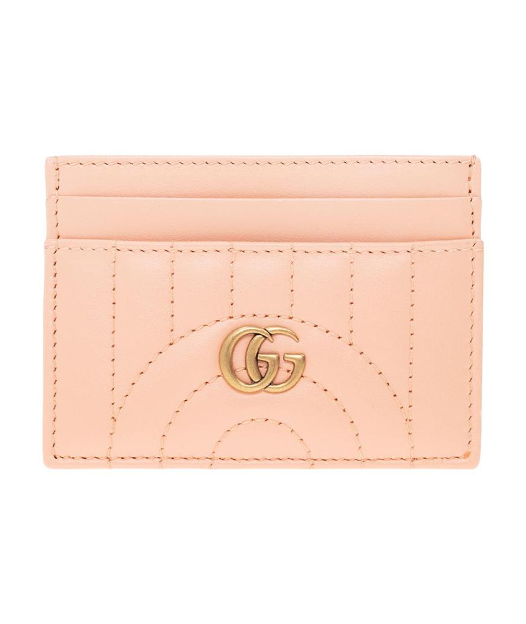 GUCCI Розовый кожаный кардхолдер, фото 1