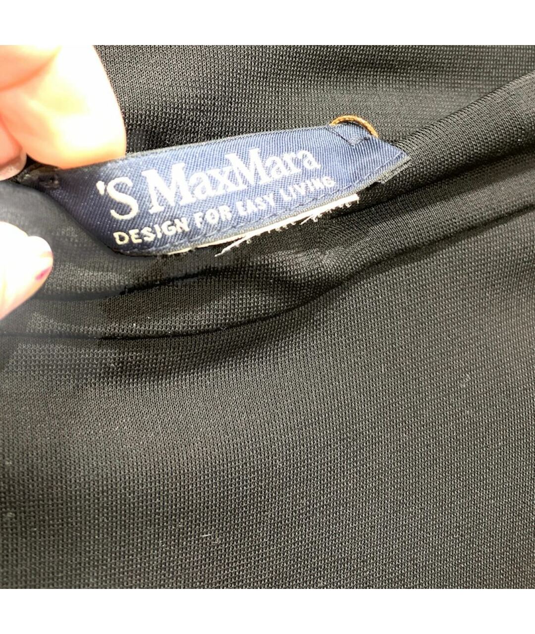 'S MAX MARA Черные вискозные брюки широкие, фото 3
