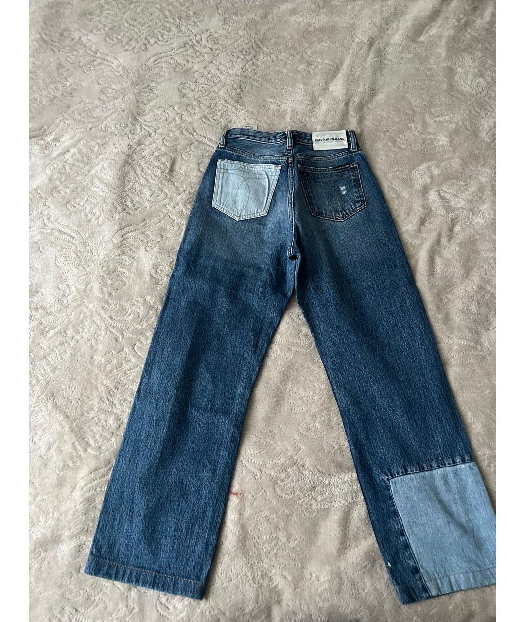 CALVIN KLEIN JEANS Синие хлопковые прямые джинсы, фото 2