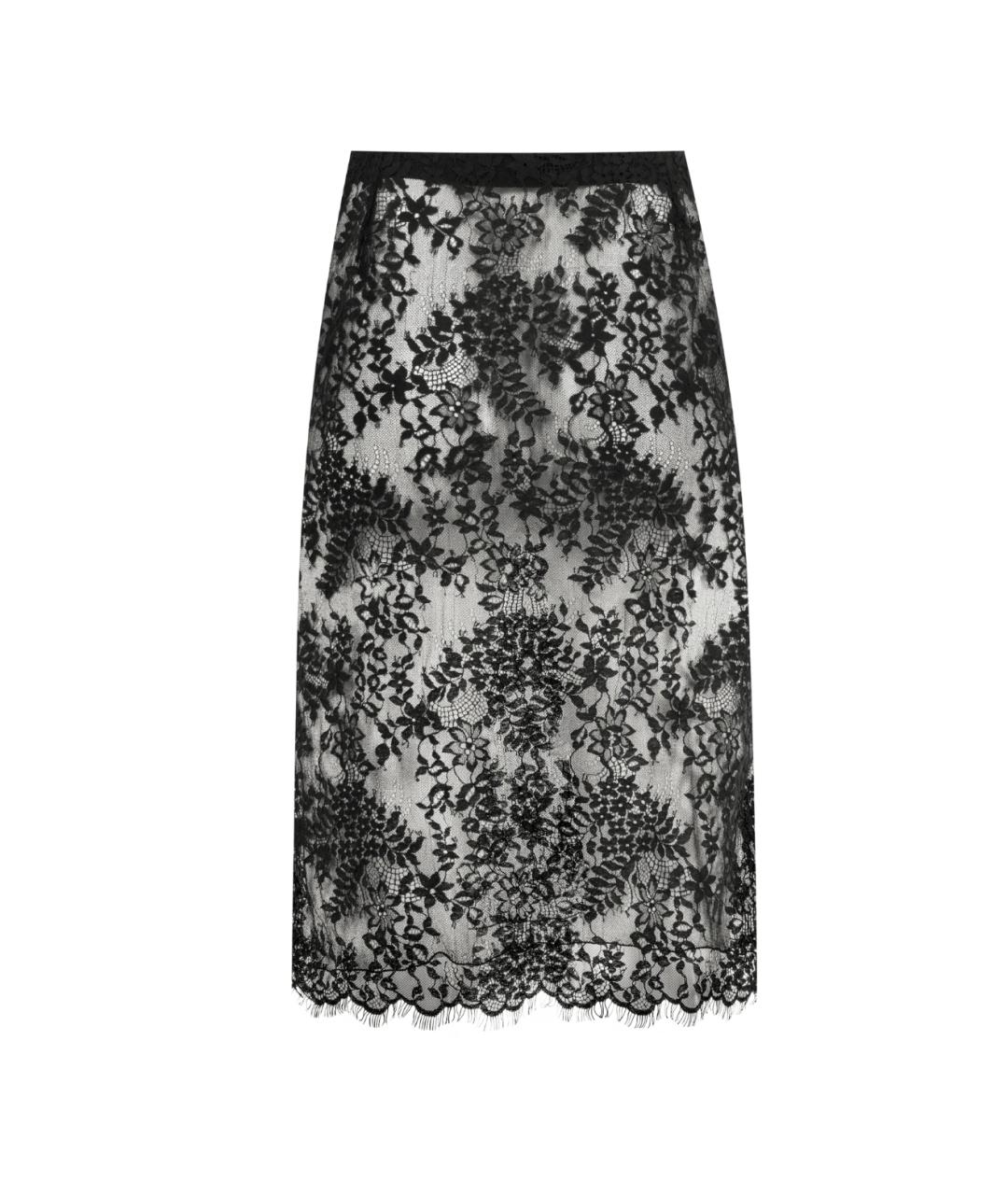 SAINT LAURENT Черная хлопковая юбка миди, фото 2