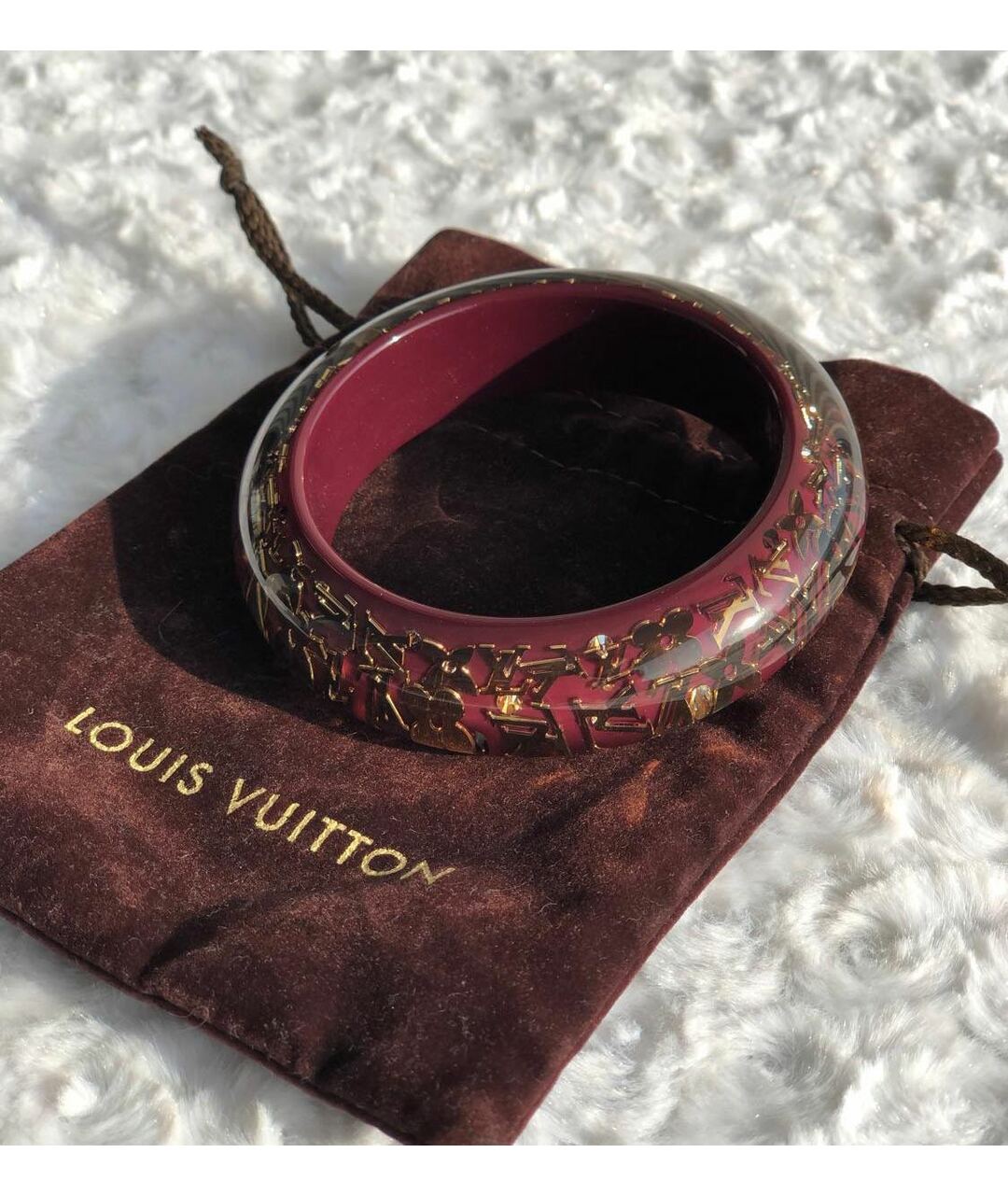 LOUIS VUITTON PRE-OWNED Бордовый пластиковый браслет, фото 6