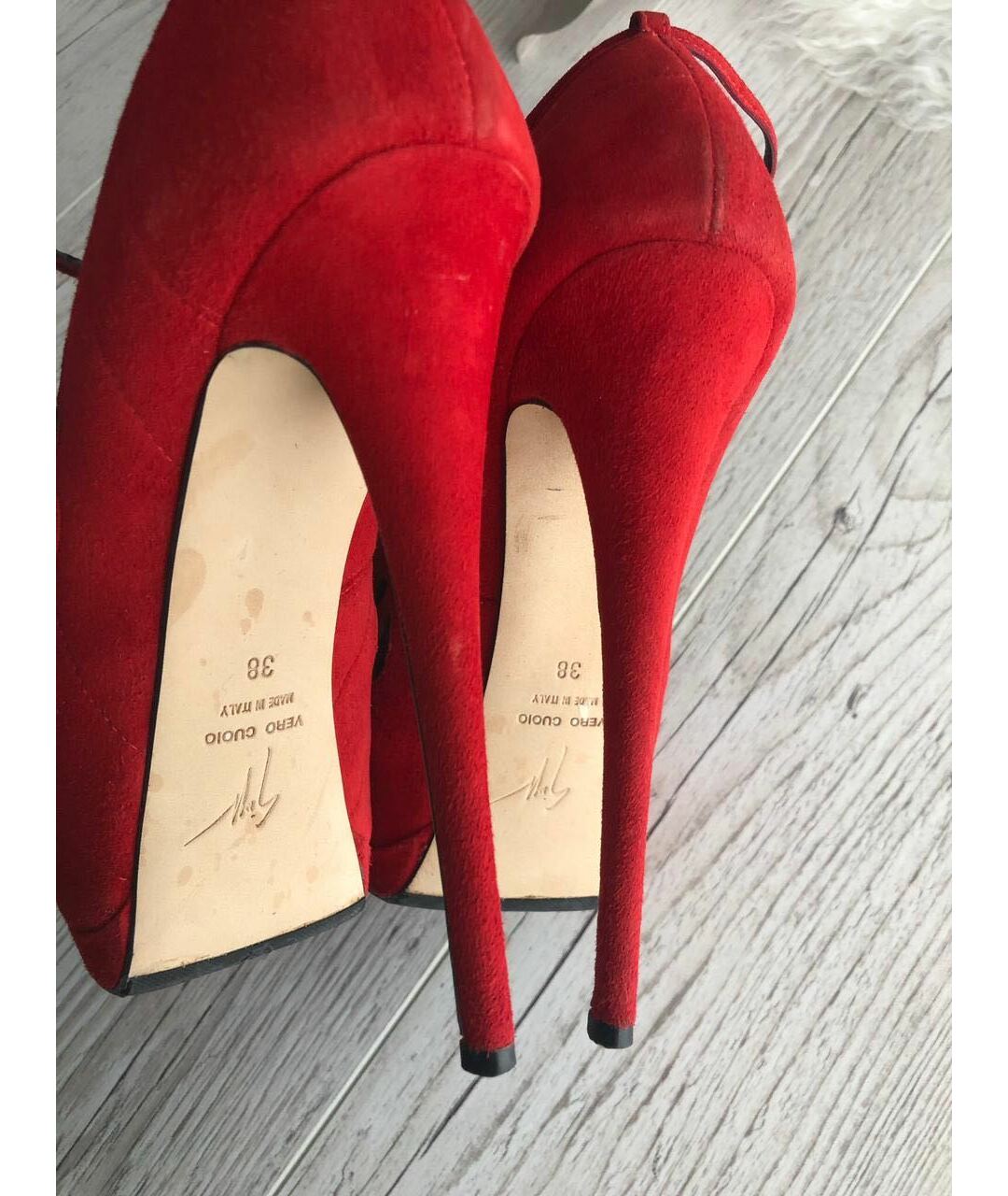 GIUSEPPE ZANOTTI DESIGN Красные замшевые босоножки, фото 6