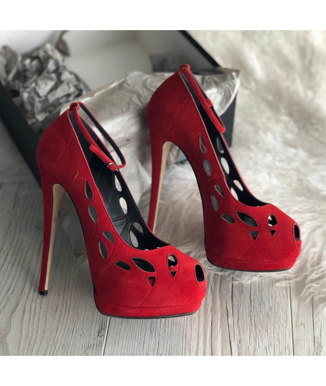 GIUSEPPE ZANOTTI DESIGN Красные замшевые босоножки, фото 2