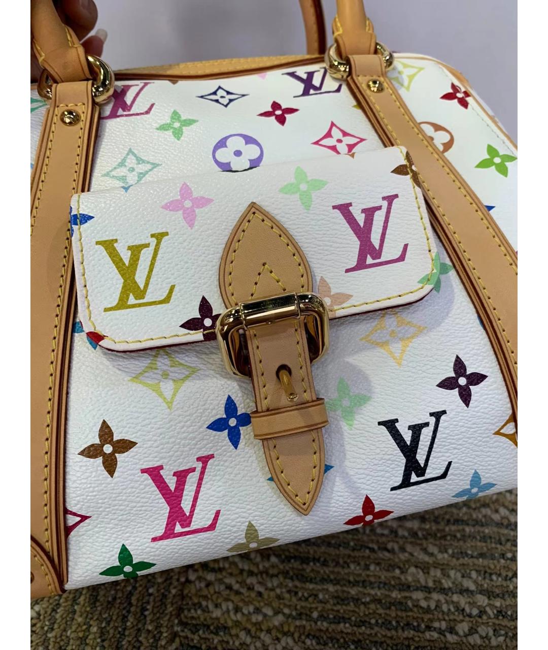 LOUIS VUITTON Белая кожаная сумка через плечо, фото 5