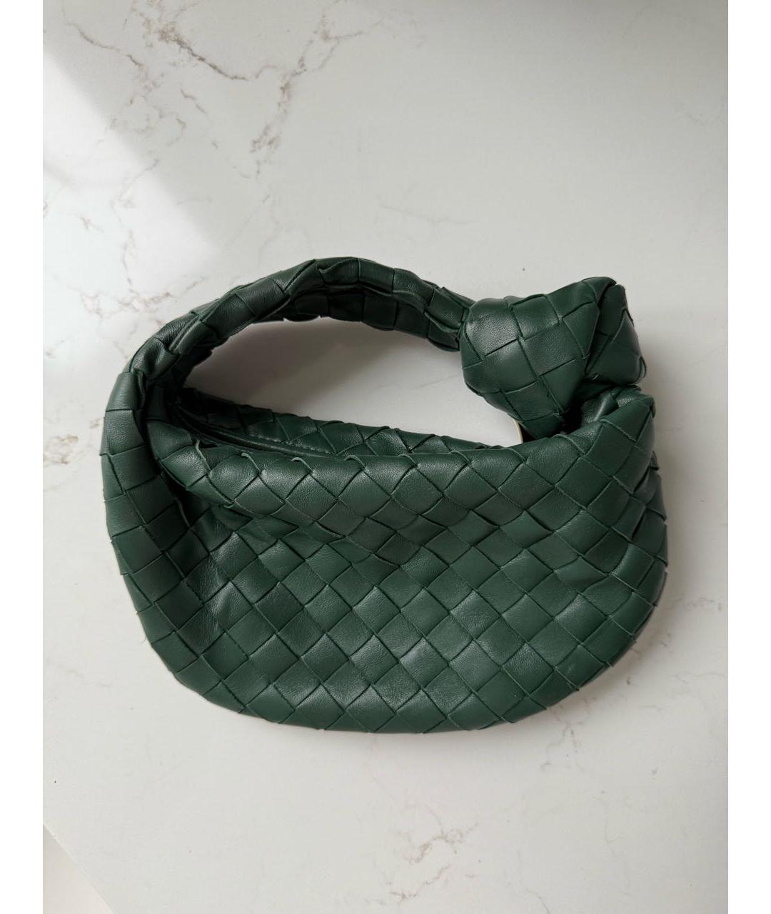 BOTTEGA VENETA Зеленая кожаная сумка с короткими ручками, фото 9