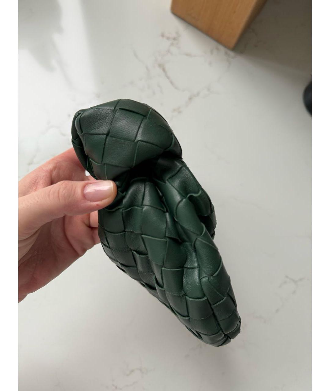 BOTTEGA VENETA Зеленая кожаная сумка с короткими ручками, фото 3