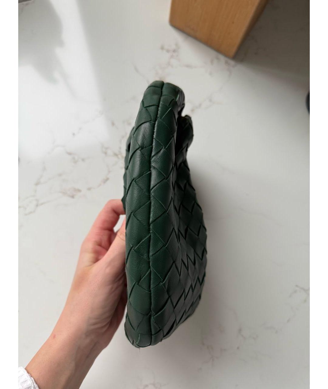 BOTTEGA VENETA Зеленая кожаная сумка с короткими ручками, фото 4