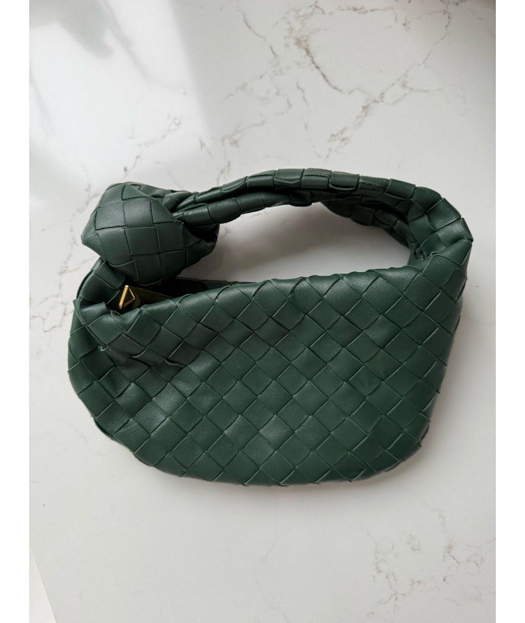 BOTTEGA VENETA Зеленая кожаная сумка с короткими ручками, фото 2