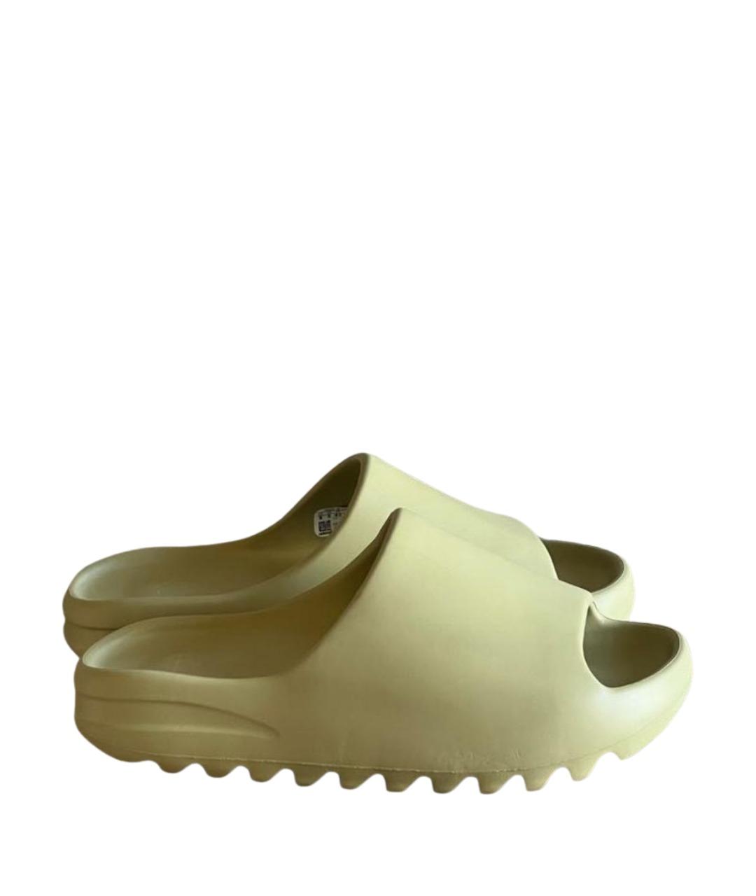 YEEZY Бежевые резиновые шлепанцы, фото 1