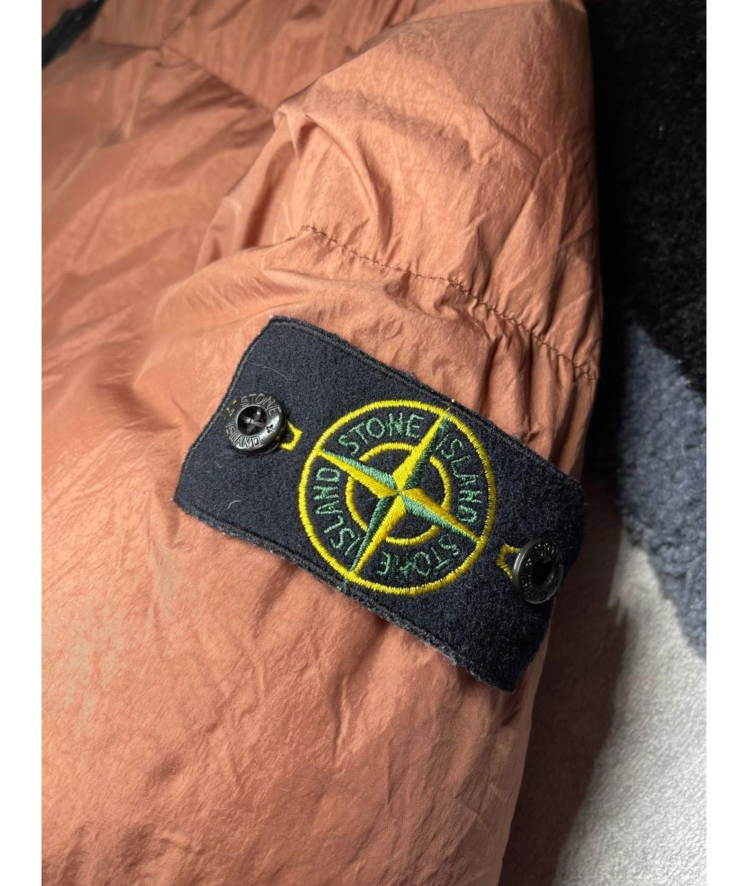 STONE ISLAND Оранжевый полиуретановый пуховик, фото 4