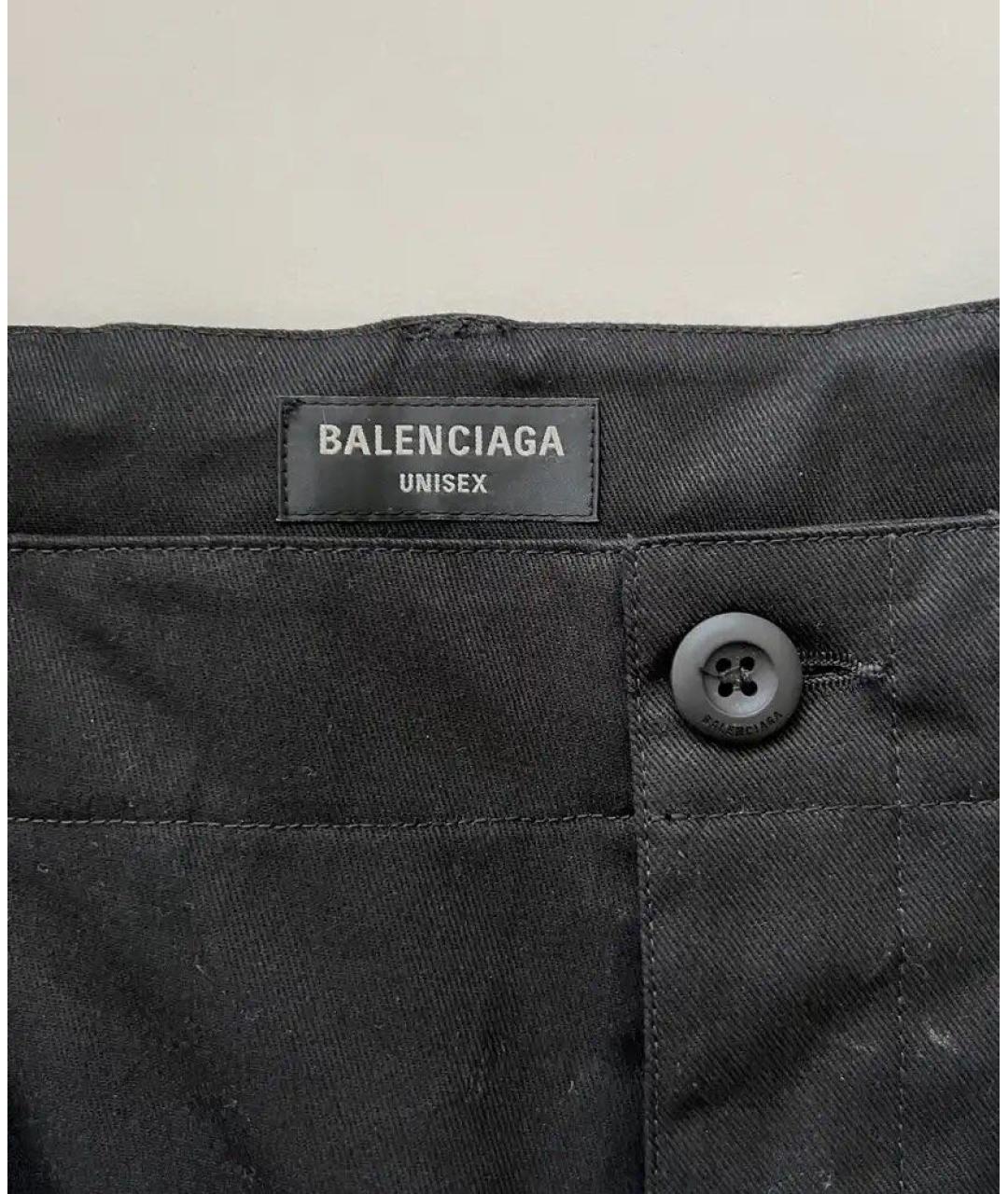 BALENCIAGA Черные хлопковые повседневные брюки, фото 3