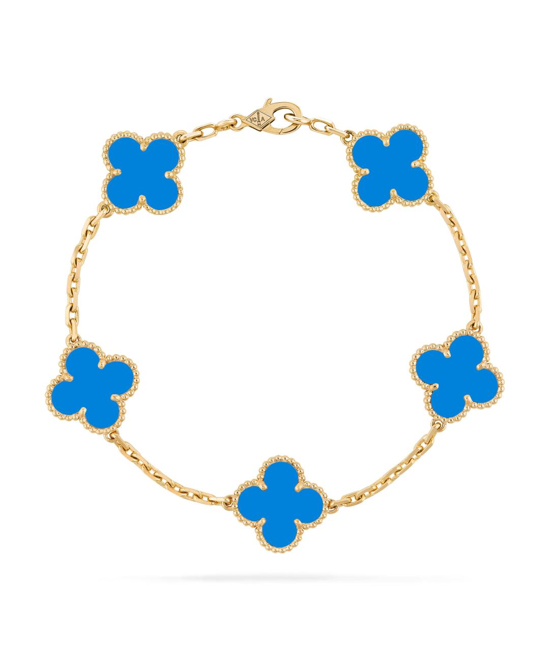 VAN CLEEF & ARPELS Голубой браслет из желтого золота, фото 3
