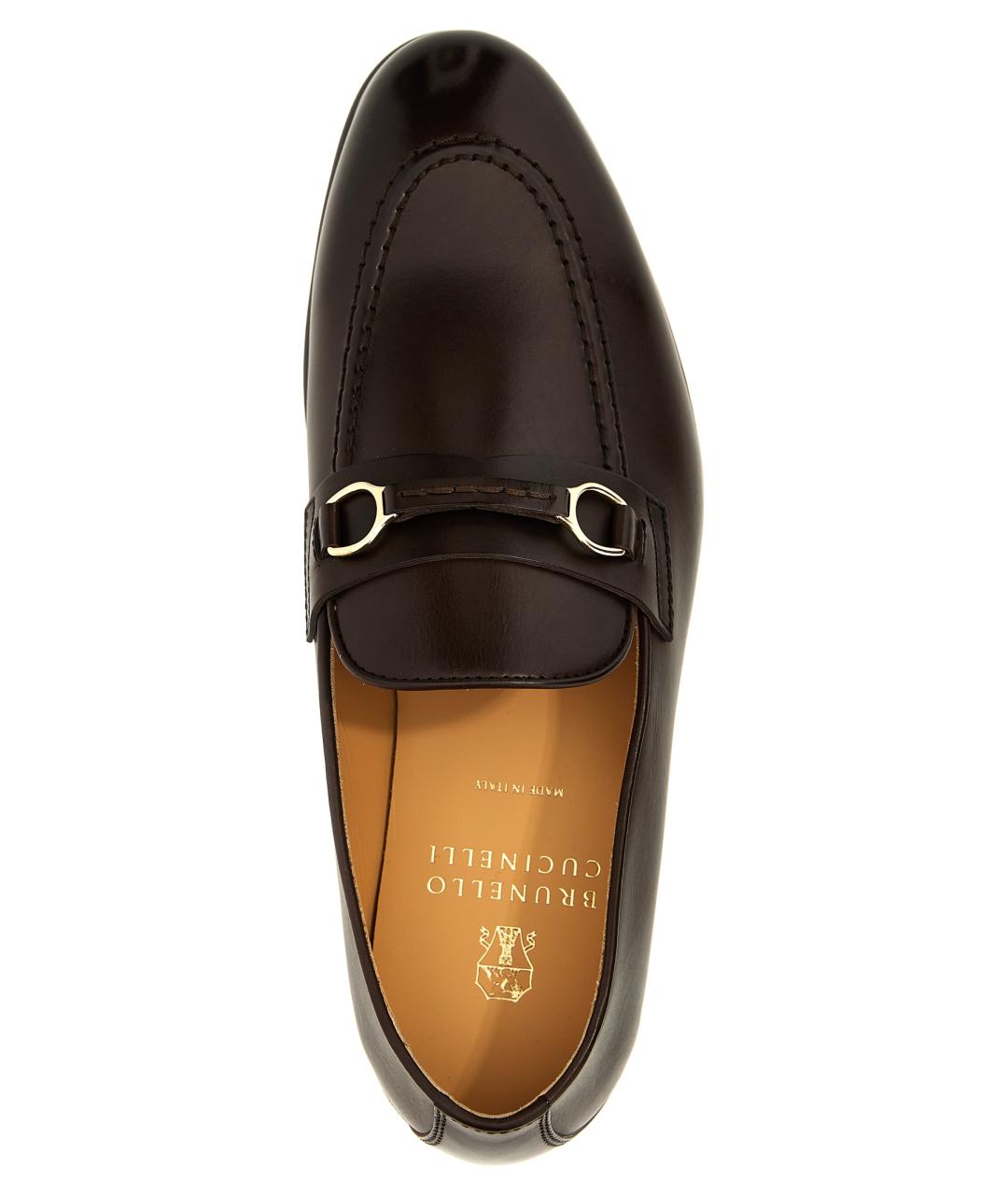 BRUNELLO CUCINELLI Коричневые кожаные лоферы, фото 4