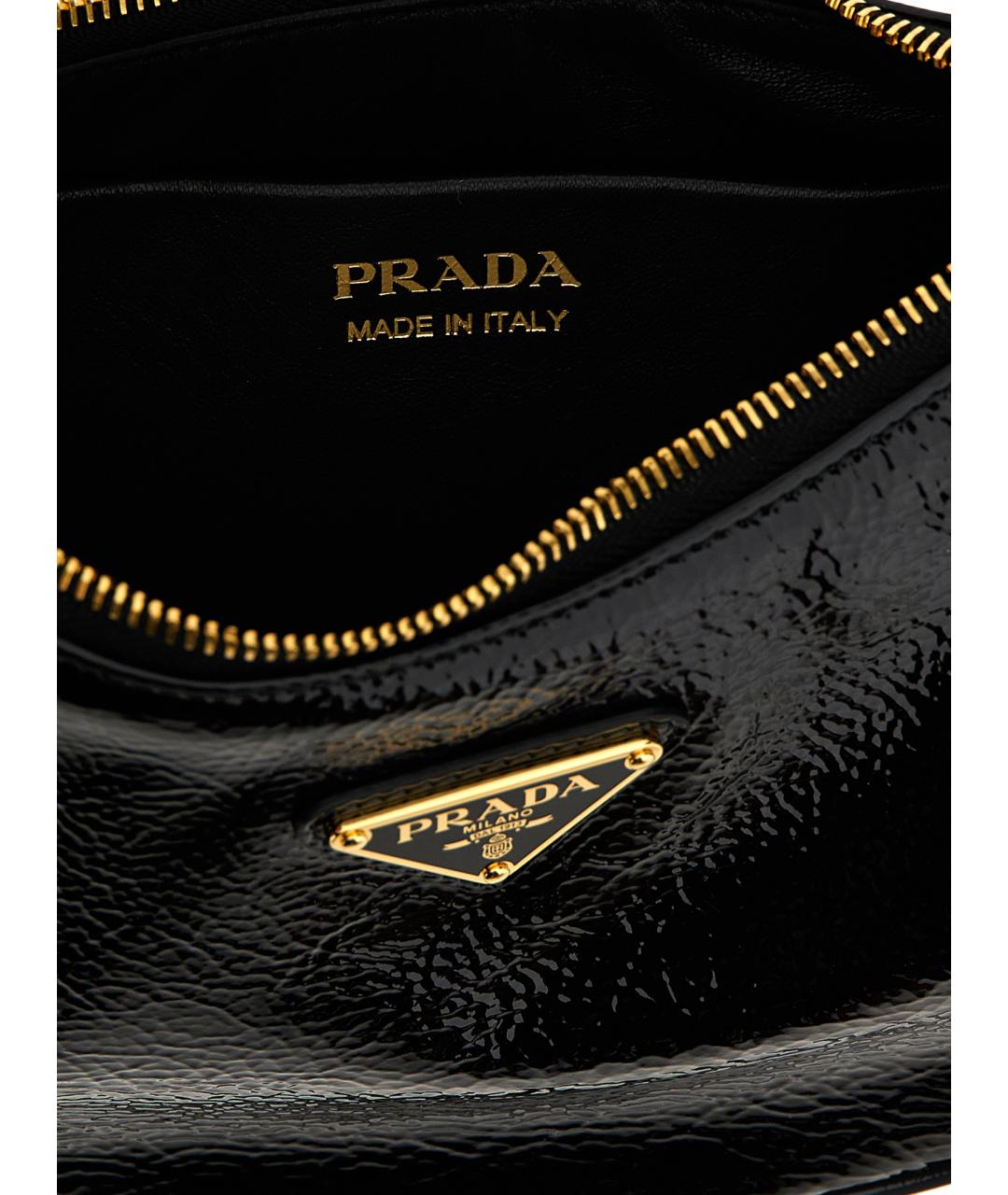 PRADA Черная кожаная сумка через плечо, фото 4