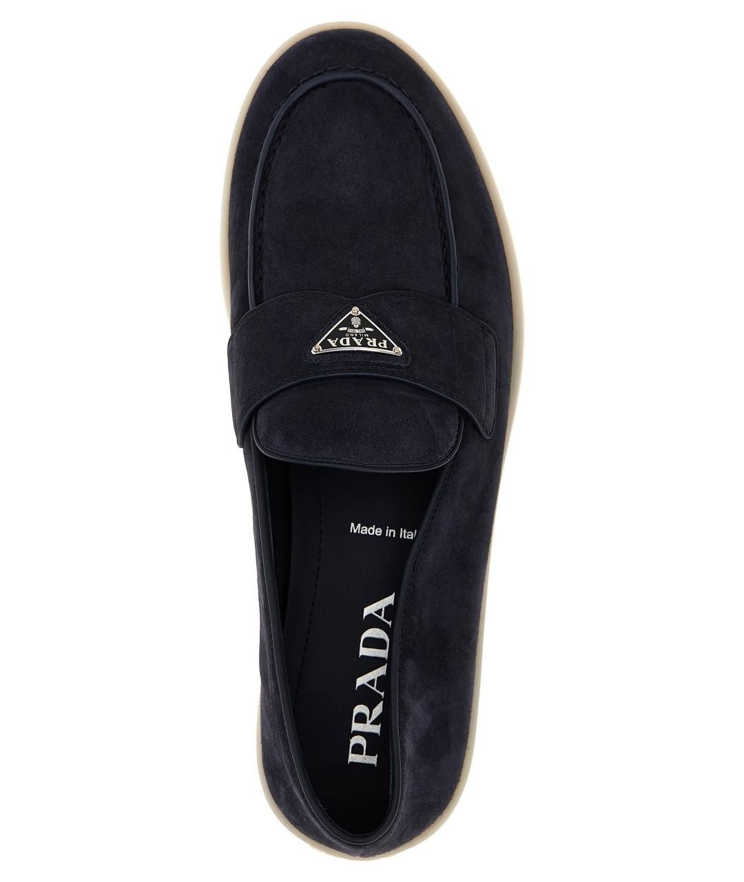 PRADA Темно-синие кожаные лоферы, фото 4