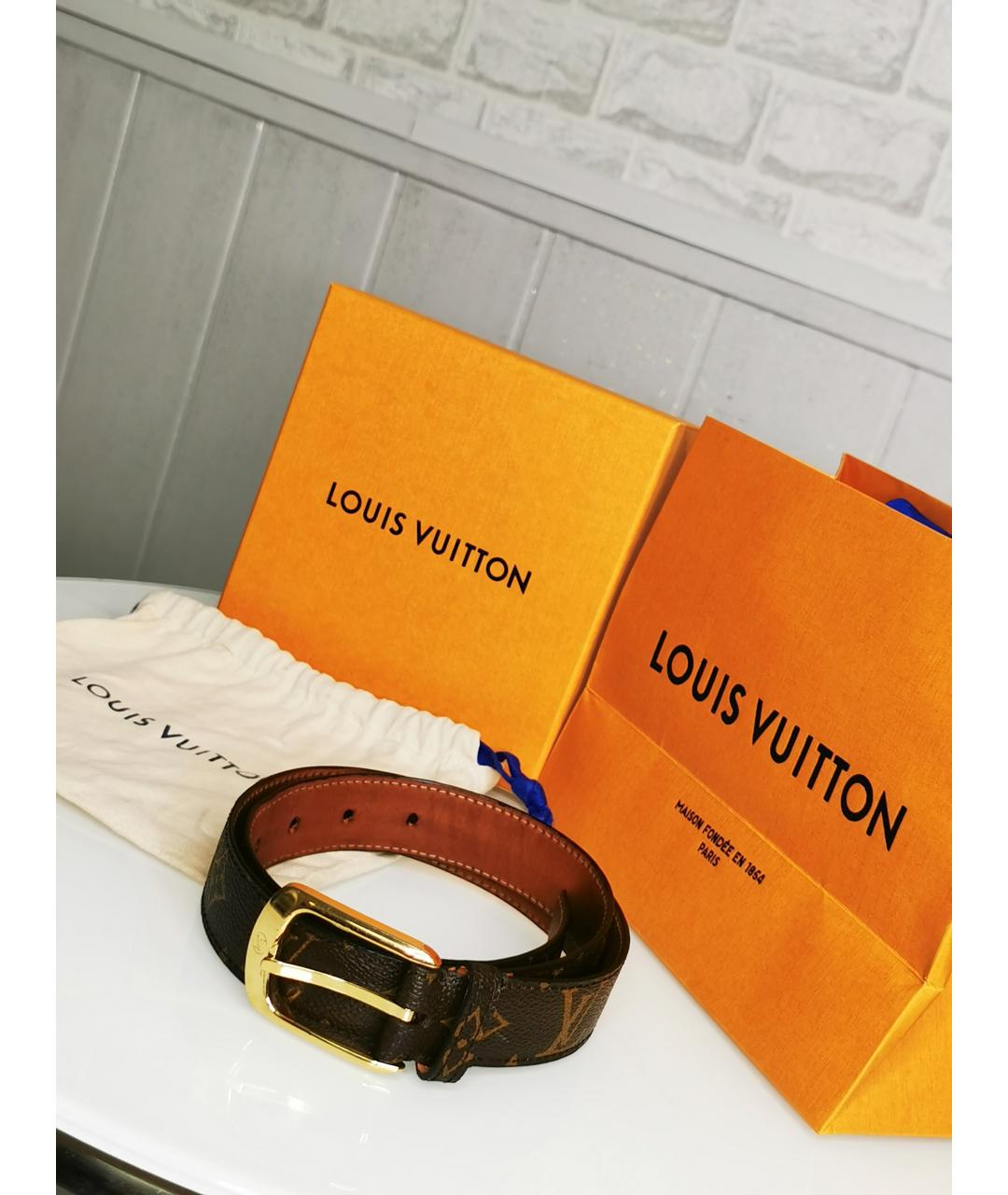 LOUIS VUITTON Коричневый ремень, фото 7