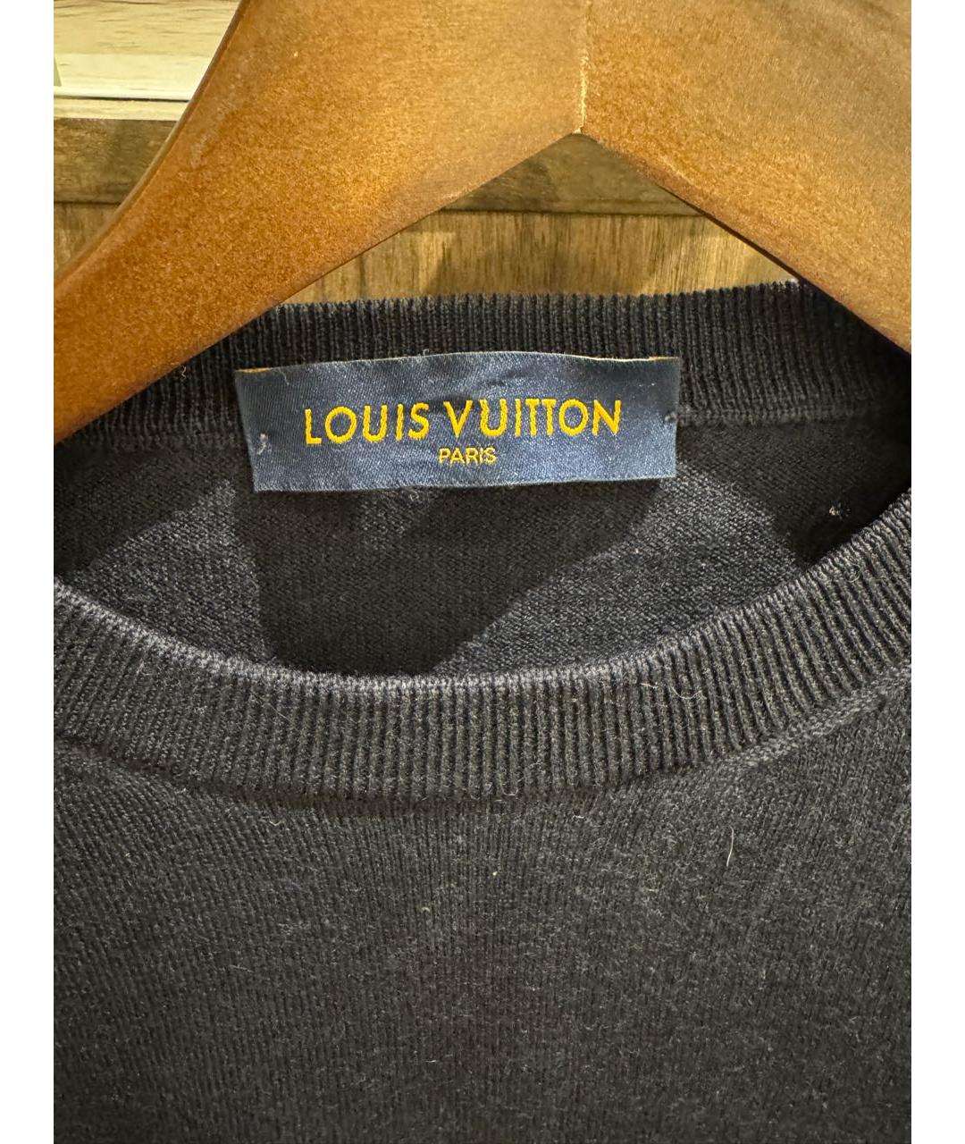 LOUIS VUITTON Темно-синий шерстяной джемпер / свитер, фото 3