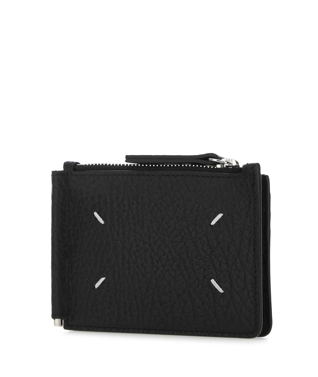 MAISON MARGIELA Черный кожаный кошелек, фото 2